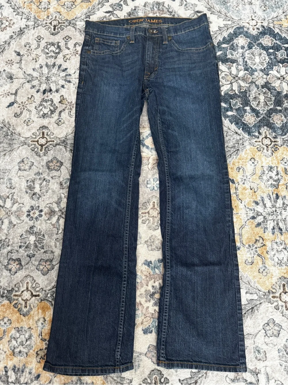Men’s Cody James Dark Wash 33W x 34L Bootcut Blue Jeans style 138823